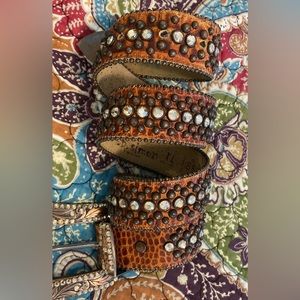 BB Simon burnt Orange gator with AB swavorski crystals